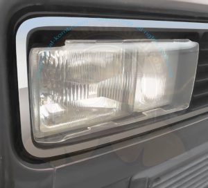 Schutzvorrichtungen für rechteckige Scheinwerfer, Acrylglas 3mm dick, paarweise, 5/1979-7/1992