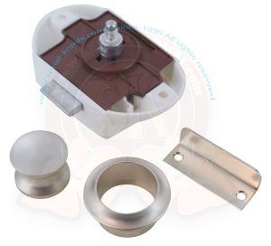 Poignée de meuble élégante, fermeture push lock pour épaisseur de bois de 15mm, argent