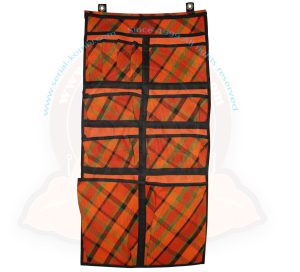 Sac de rangement, organisateur multipoches pour dossier de siège, 12 poches, 40x76cm, Rouge/Orange