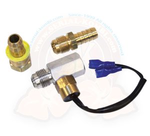 Thermo switch in line for electric fan on additionaloil cooler 82°C