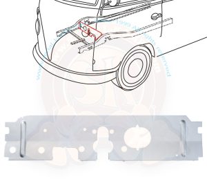 Lamiera trasversale di rinforzo telaio dietro avantreno 3/1955-7/1967 RHD, guida a destra