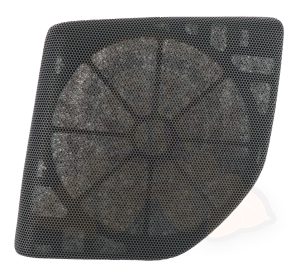 Grille de haut-parleur gauche sur tableau de bord capitonné, Gris moyen 7XM, T4 7/1994-4/1998