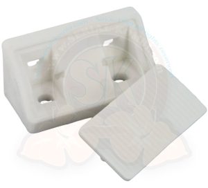 Mini taquet équerre plastique blanc à visser pour assemblage ou réparation de meubles