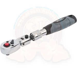 Carraca reversible telescópico articulada a 180°, ángulo de funcionamiento: 5°, longitud 17,5-22,5 cm, cuadrado macizo 6,3 mm (1/4 pulgada) VIGOR