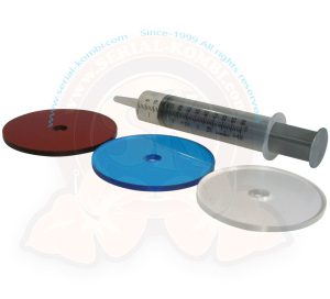 Kit para medir el volumen en CC de la cámara de combustión en la culata. Se suministra con arandelas para diámetros de 85,5, 90,5, 92 y 94 mm