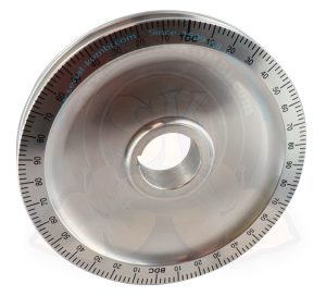 Crankshaft pulley with scale, aluminium, 1600cc, 8/1967-7/1979