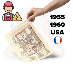 Schaltplan farbig, 3/1955-7/1960 US Modell, französisch