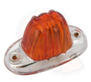 Seitenblinker Glas, Orange mit verchromtem Rand, 6/1960-7/1967 italienisches Modell