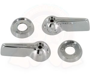 Türöffner innen, verchromter Kunststoff, mit Unterlegscheiben, paarweise, 10/1965-7/1967