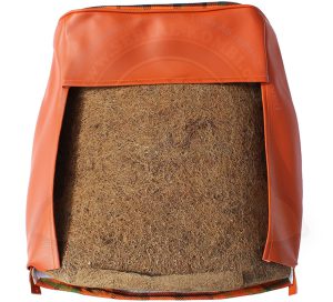 Rivestimento schienale sedile anteriore con retro aperto, rosso / arancio Wesfalia 8/1974-7/1979