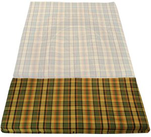 Bezug für Matratze Aufstelldach, 64x116x5cm, gelb/grün/orange kariert, Westfalia 8/1973-7/1979