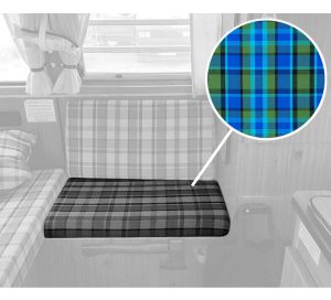 Bezug für Sitzfläche Seitenbank, blau/grün, Westfalia Helsinki, 8/1973-7/1979 64x47.5cm