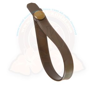 Curtains strap with light brown snap fastener, brown, Westfalia, 5/1979-7/1992, without screw SK101703 (per piece)