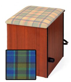 Westfalia Hocker zwischen Fahrer und Beifahrersitz, 8/1973-7/1979 blau/grün