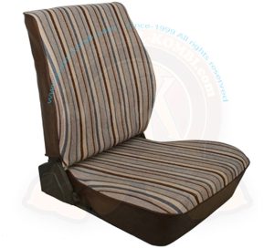 Bezug für Sitz und Lehne, Westfalia Joker, blau/braun/beige gestreift (1 Sitz), 5/1979-7/1992
