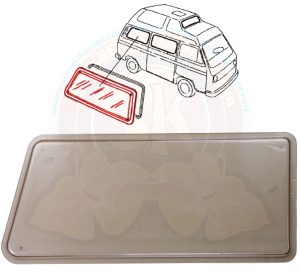 Thermo window rear right, double glazed plexi glas, bronze tinted, Westfalia Joker, 5/1979-7/1992 974x430mm