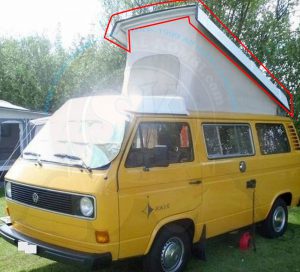 Aufstelldach, nackt, Glasfaser / Polyester mit weißem Gelcoat, Westfalia, 5/1979-7/1992