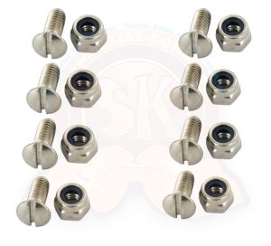 Tornillos, pernos y tuercas inoxidable  fija marcos de ventanas en puertas delanteras, kit por dos puertas 1950-7/1967