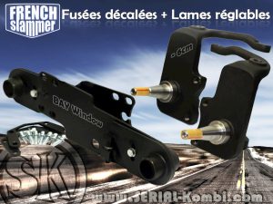 KIT 'Mild droppage'' Bay Window manguetas desplazadas -6cm y láminas traseras regulables, diam. int. 41mm 8/1972-7/1979