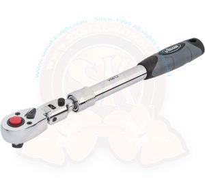 Carraca reversible telescópico articulada a 180°, ángulo de funcionamiento: 5°, longitud 35-49 cm, cuadrado macizo 12,5 mm (1/2 pulgada) VIGOR