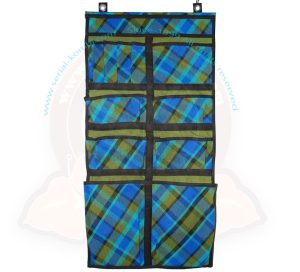 Sac de rangement, organisateur multipoches pour dossier de siège, 12 poches, 40x76cm, Bleu/Vert