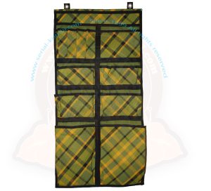 Sac de rangement, organisateur multipoches pour dossier de siège, 12 poches, 40x76cm, Jaune/Vert