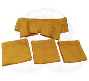 Vorhang, Set komplett, 10 St. gelb, Westfalia, für 8/1967-7/1979 mit Aluminiumschiene an der Unterseite der Heckklappe