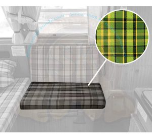 Bezug für Sitzfläche Seitenbank, grün/gelb, Westfalia Helsinki, 8/1973-7/1979 64x47.5cm