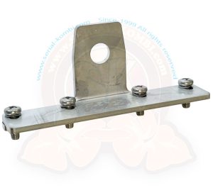 Schließblech mit Verstärkung und Schraube für Aufstelldachverriegelung, Edelstahl, Westfalia, 5/1979-7/1992