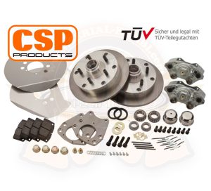 Freni a disco anteriori CSP con foratura 5x130 per cerchi Porsche, Kit completo, carreggiata -8mm per lato, 8/1967-7/1970