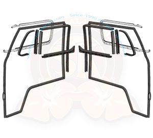 Seal kit for both front doors with seal for opening quarter light, 8/1967-7/1979 with chromed outer shaft seal