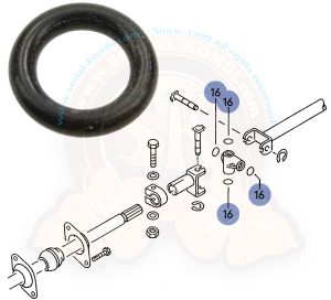 Dichtring am Kreuzgelenk zw mittlerer und hinterer Schaltstange, 8x2,5N, 8/1982-7/1992