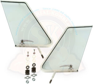 Déflecteurs complets de porte avant gauche et droite, kit de fixations inclus 3/1955-7/1967