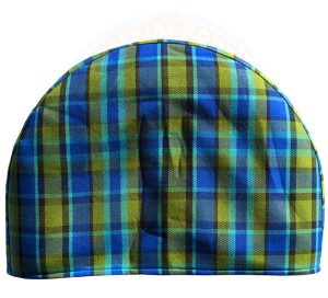 Abdeckung Reserverad, Westfalia Stoff, blau/grün kariert, 8/1967-7/1979