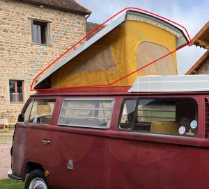 Aufstelldach, nackt, Glasfaser / Polyester mit weißem Gelcoat, Westfalia, 8/1967-7/1973