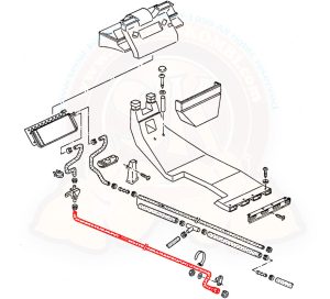 Tubo acqua per alimentazione riscaldamento anteriore 365cm 1900cc DF/DG 8/1982-7/1985 - 1600cc Diesel 8/1983-7/1987 1600cc TD 8/1984-7/1992