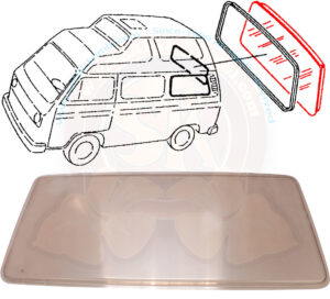 Vitre isolante double paroi plastique sur hayon arrière, Bronze, Westfalia Joker 5/1979-7/1992