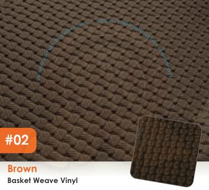 Vinyl for upholstery, TMI Basket Weave Vinyl, by the yard (91cm), roll width 138cm, #02 Brown