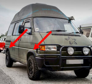 Protecciones de aletas de guardabarros, en metal negro ( el juego de 4) T4 9/1990-6/2003