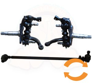 Fusées décalées avec pivots de direction et suspensions, biellette, kit complet 3/1955-7/1963 Modif. et reconditionnement de vos fusées à nous envoyer
