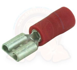 Terminal eléctrico plano aislado Hembra rojo, largo 4.8mm para cable eléctrico 0.25-1mm²