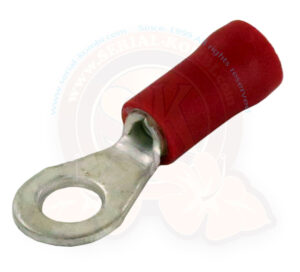 Terminal eléctrico a ojal aislado rojo, Ø 4mm para cable eléctrico 0.25-1mm²