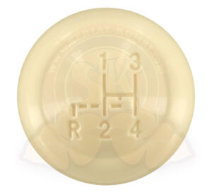 Gear shift knob, Ø 10mm, R-1-2-3-4, ivory, 1950-7/1967