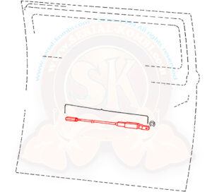Câble, biellette de commande de mécanisme de porte coulissante 8/1967-7/1973 915mm