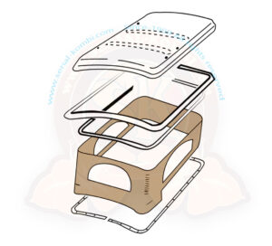 Lona de techo elevable, T2 8/1967-7/1979,  128.5x88cm, beige, tipo seta