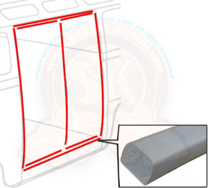 Dichtung für Laderaumtür, Schaumgummi grau, wie Original, 1950-7/1967