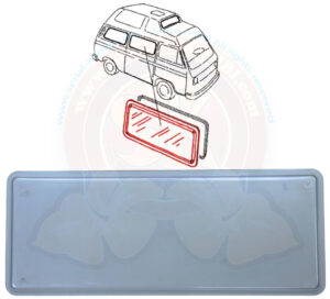 Thermo window sliding door, double glazed plexiglass, grey, Westfalia Joker, 8/1984-7/1992 1053x430mm