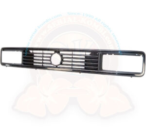 Rejilla delantera de radiador versión 4 faros rectangulares, con espacio para emblema VW, contorno negro brillante 5/1979-7/1992, vendido sin faros y sin emblema