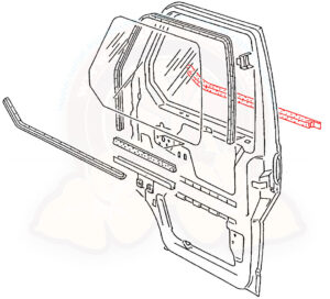 Raschiavetro esterno porta anteriore destra T4 9/1990-6/2003