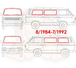 Full glass seal kit 8/1984-7/1992, 6 pieces